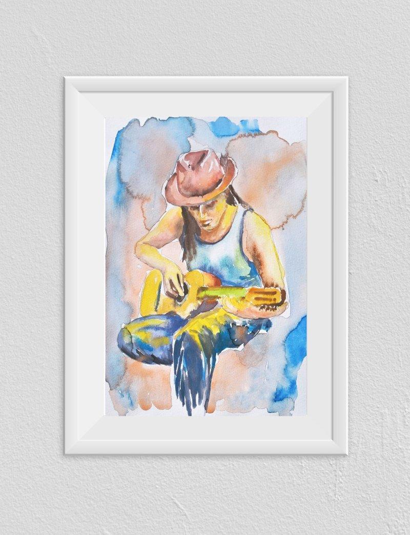 Guitar, Painting Andjela Miloševic