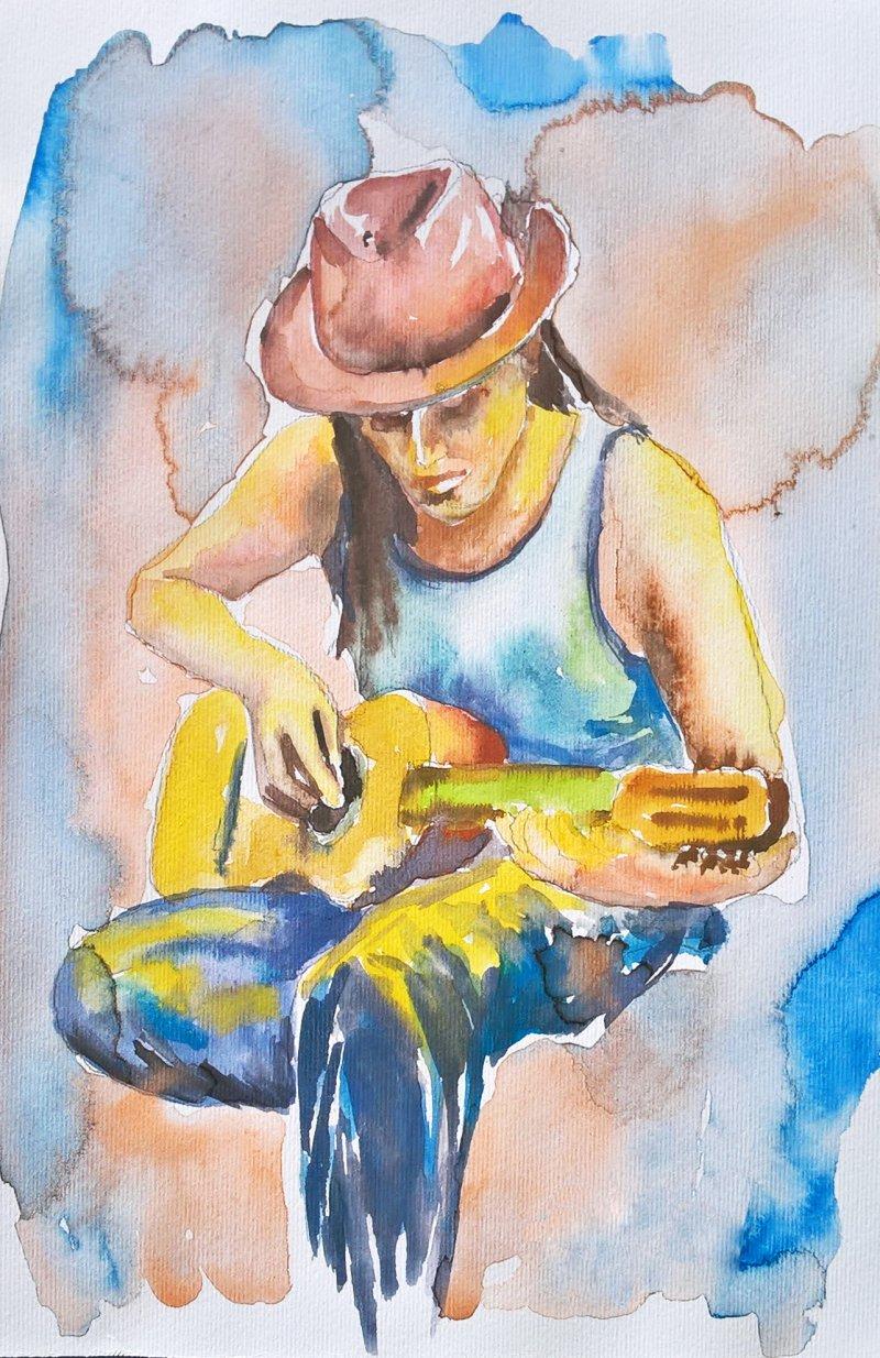 Guitar, Painting Andjela Miloševic