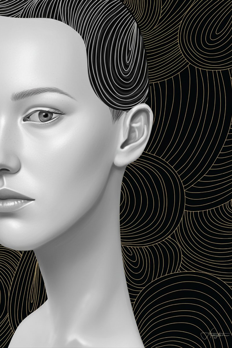 Female lines, Digital Art Andjela Miloševic