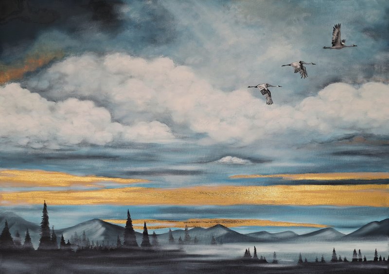 Golden dusk, Painting Križanović Marijana