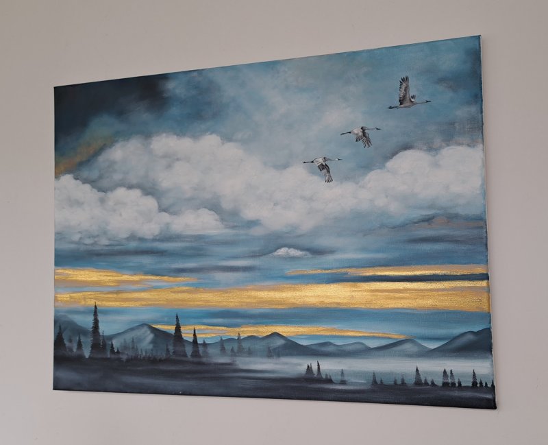 Golden dusk, Painting Križanović Marijana
