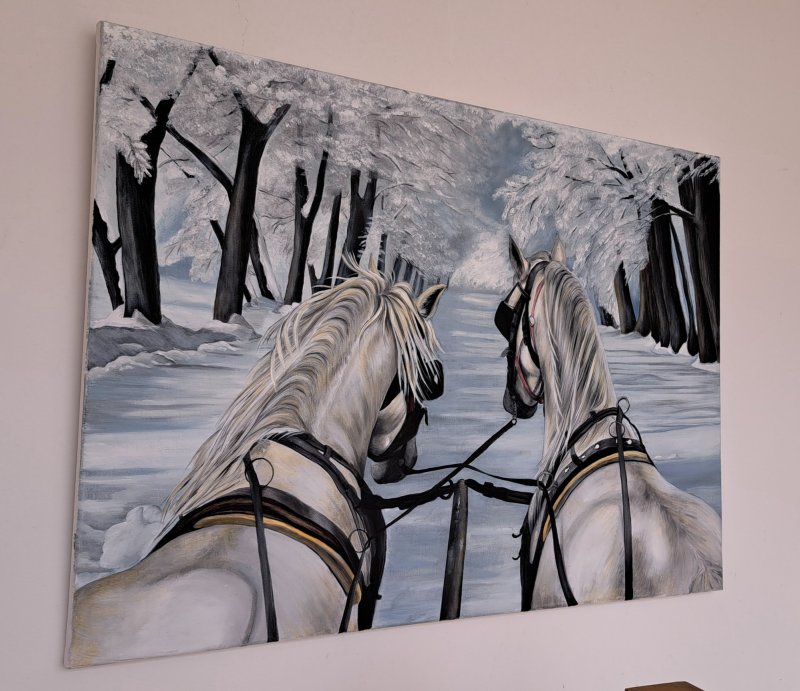 Winter idyll, Painting Križanović Marijana