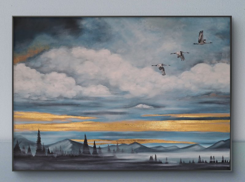 Golden dusk, Painting Križanović Marijana