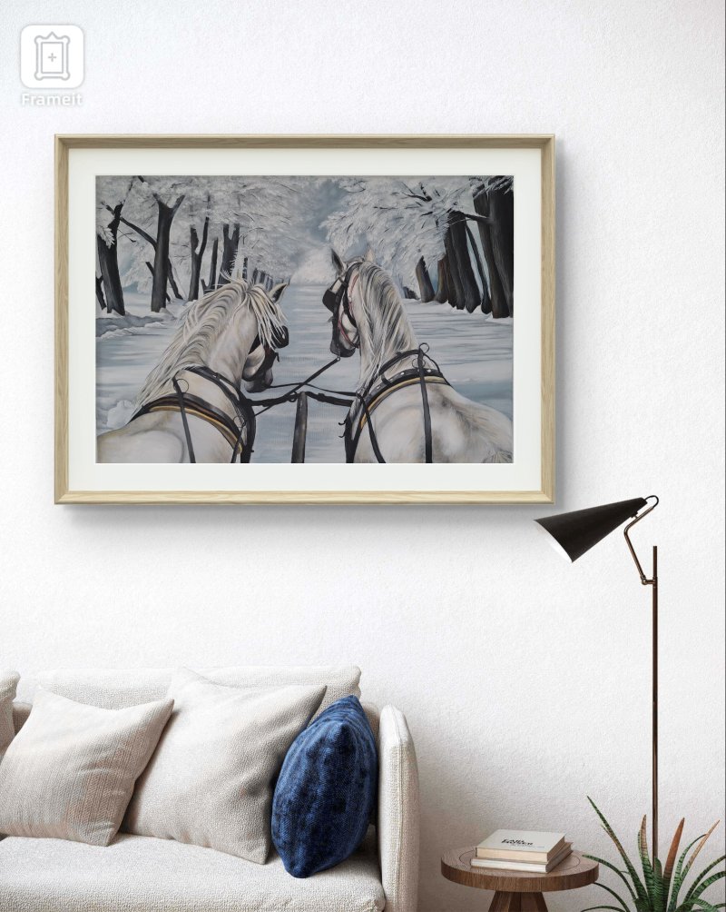 Winter idyll, Painting Križanović Marijana