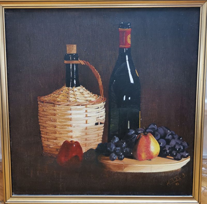 Wine and fruit, Painting Ninković Zoran