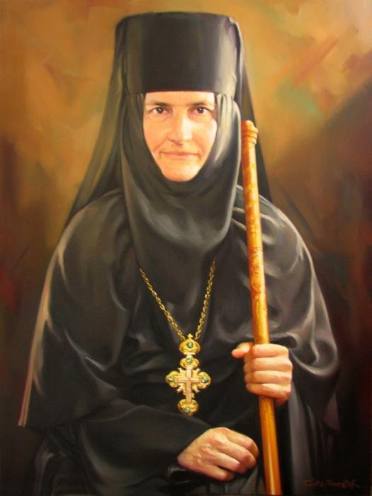 Portrait of a Prioress, Painting Portreti, Sretenovic Miroljub