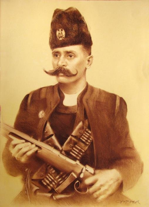 Portret vojnika, Slika Portreti, Sretenovic Miroljub