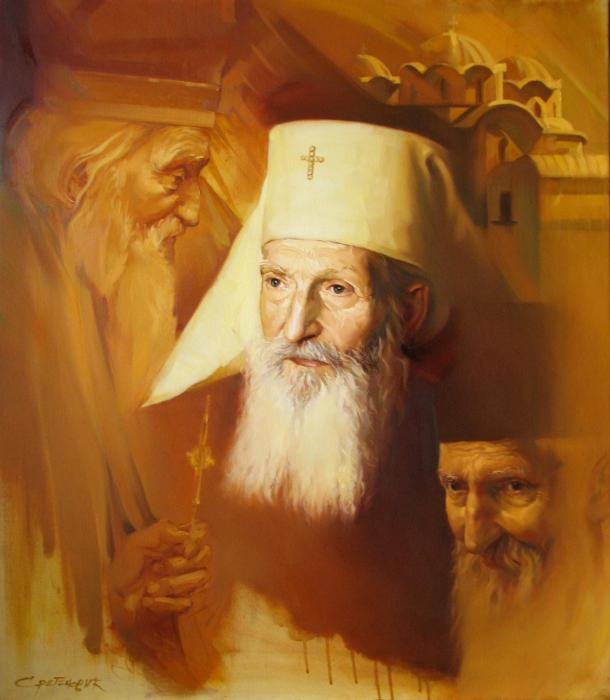 Patrijarh Pavle 3 lica, portret, Slika Portreti, Sretenovic Miroljub