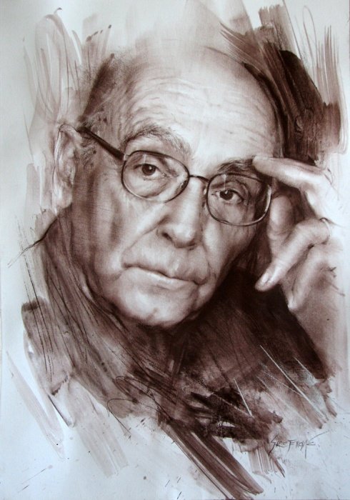 Portrait, Saramago, Painting Portreti, Sretenovic Miroljub
