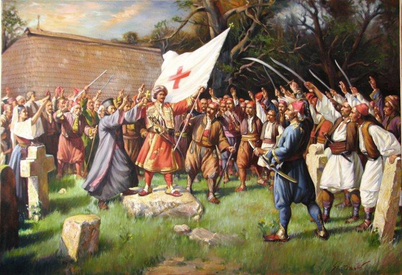 Po slici Paje Jovanovica, ,Takovski ustanak``, Slika Portreti, Sretenovic Miroljub