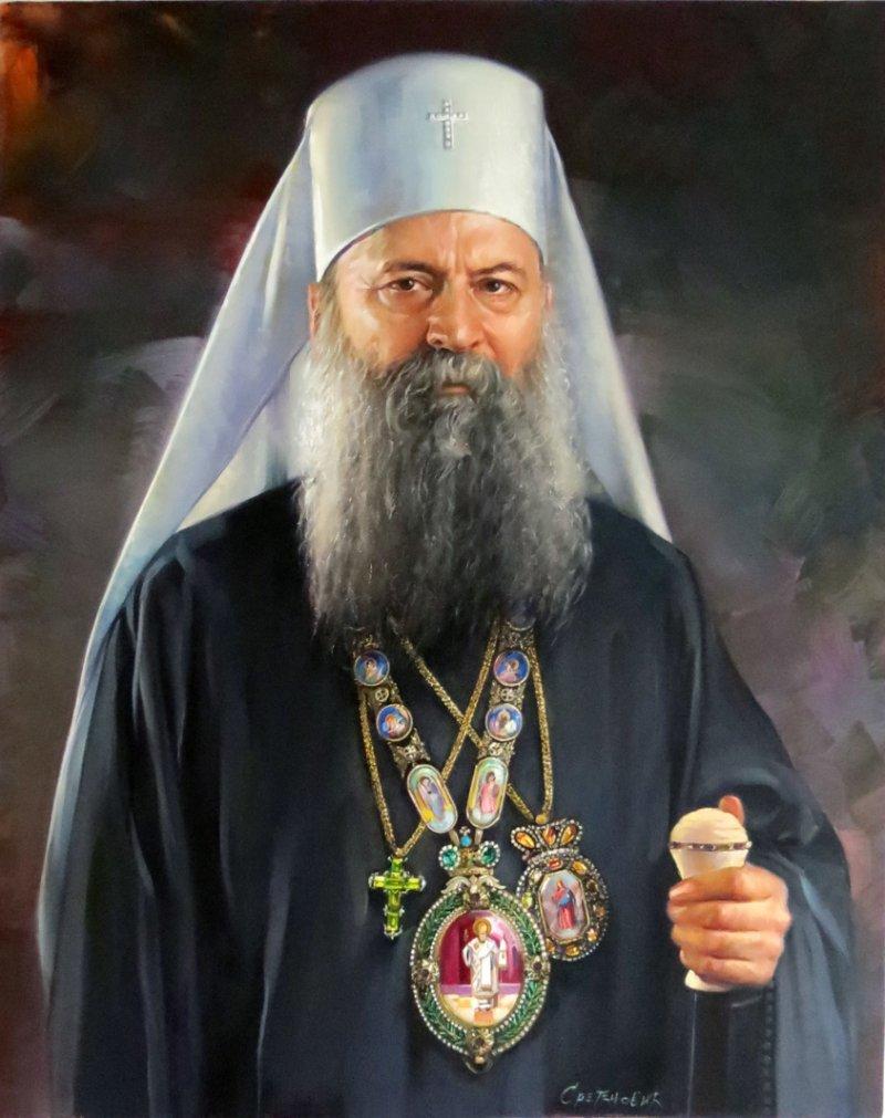 Patriarch Porfirije, Painting Portreti, Sretenovic Miroljub