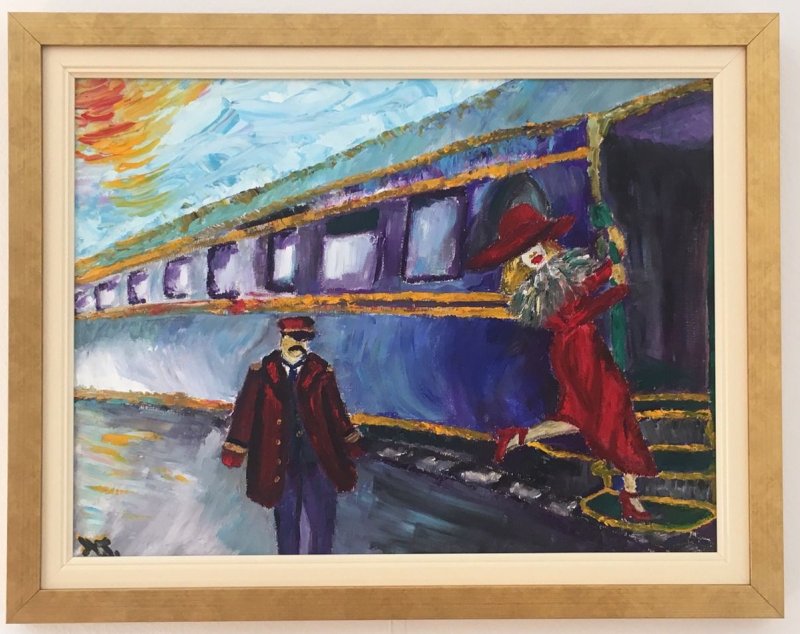 Girl and train, Painting Nikolina Generalović