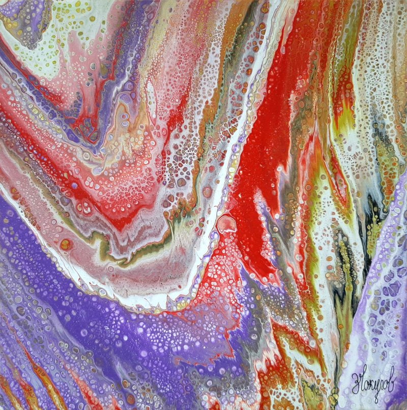 Abstraction - Metamorphosis 133 SL - 30cm x 30cm, Painting Čokulov Zoran