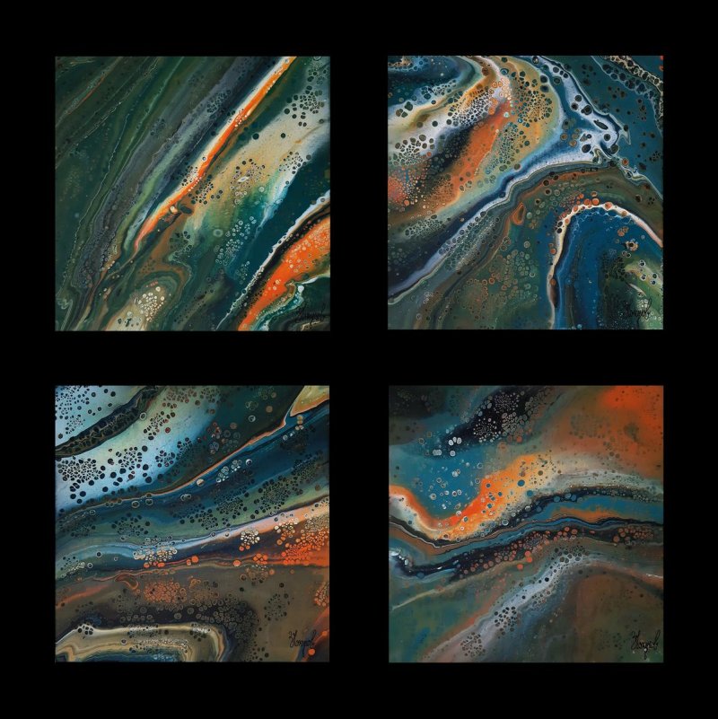 Apstrakcija - Metamorphosis 080 - 083 FC - 4 x (30cm x 30cm ), Slika Čokulov Zoran