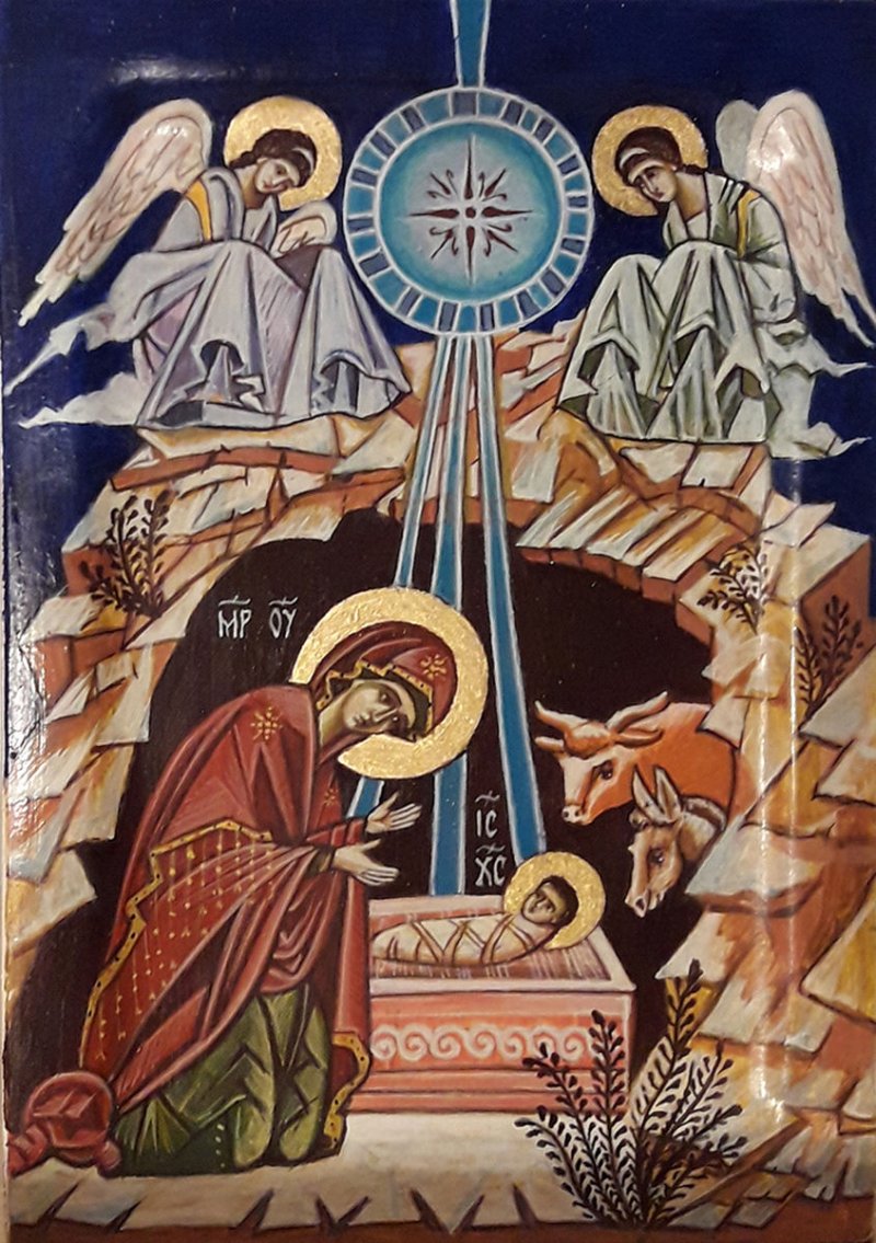 The Nativity of Christ - Christmas, Painting Pravoslavne Ikone
