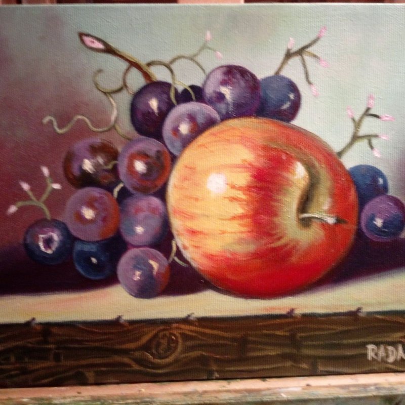 apple and grapes