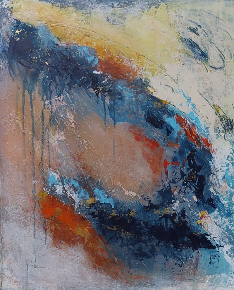 There s a blue bird in my heart III, Painting Bojana Milisavljević Bogić