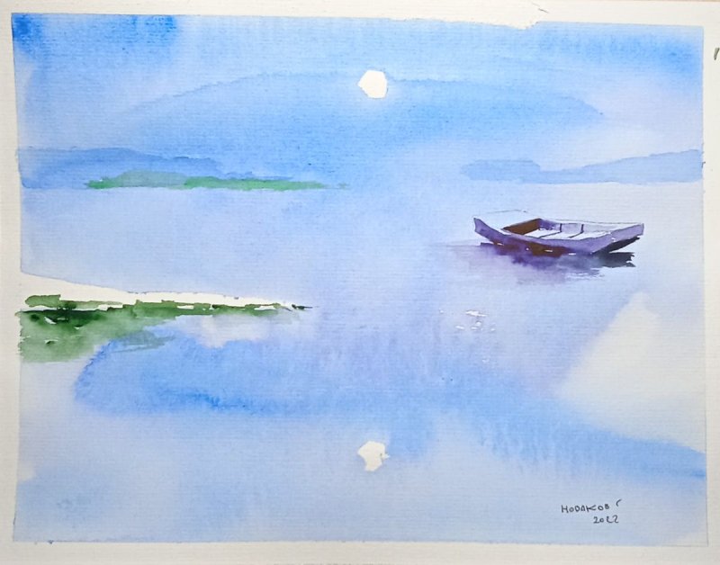 `Blue night`, Painting Novakov Goran