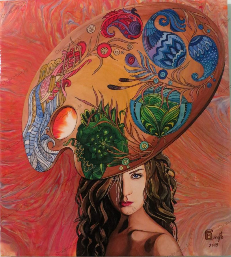 Woman artist, Painting Stojkovic Brylina Marija
