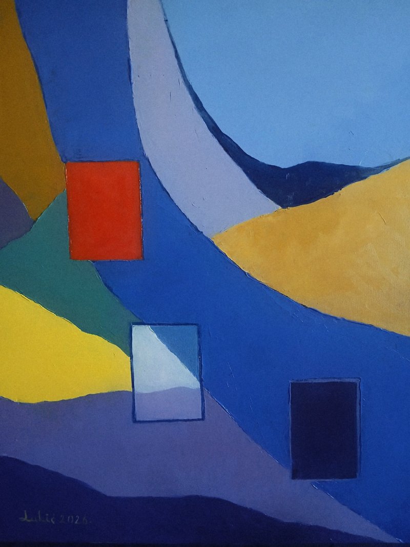 on the road, Painting Lukic Miroslav