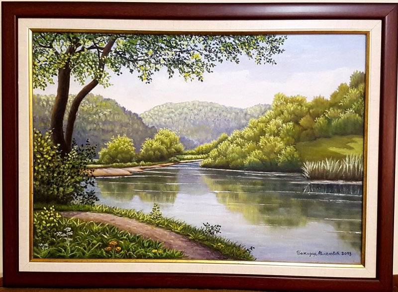 Quiet river, Painting Milenović Božidar