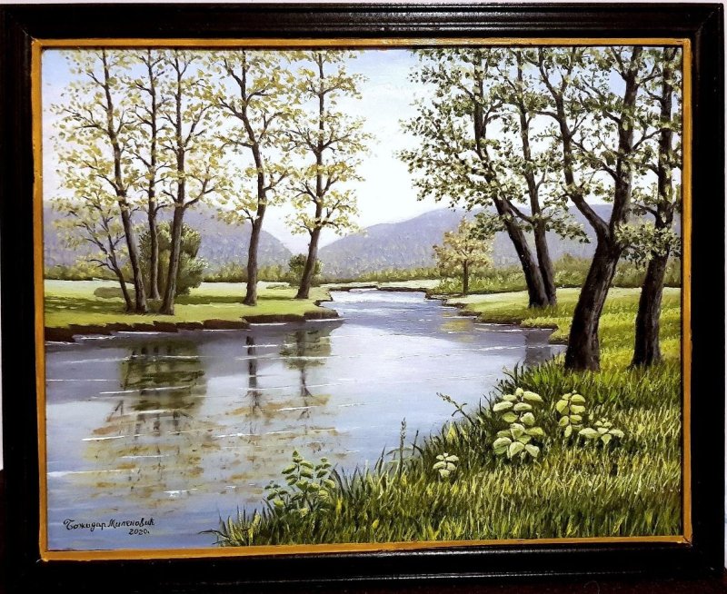 Quiet river 3, Painting Milenović Božidar