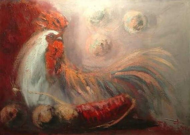 Rooster 1, Painting Antić Bojan