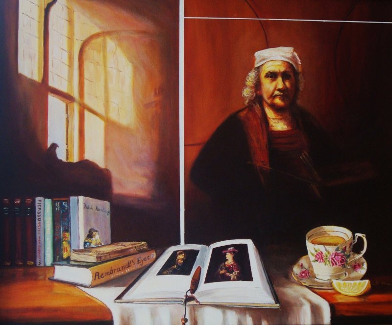 Tea Time with Rembrandt, Painting Dobrosavljevic Nino