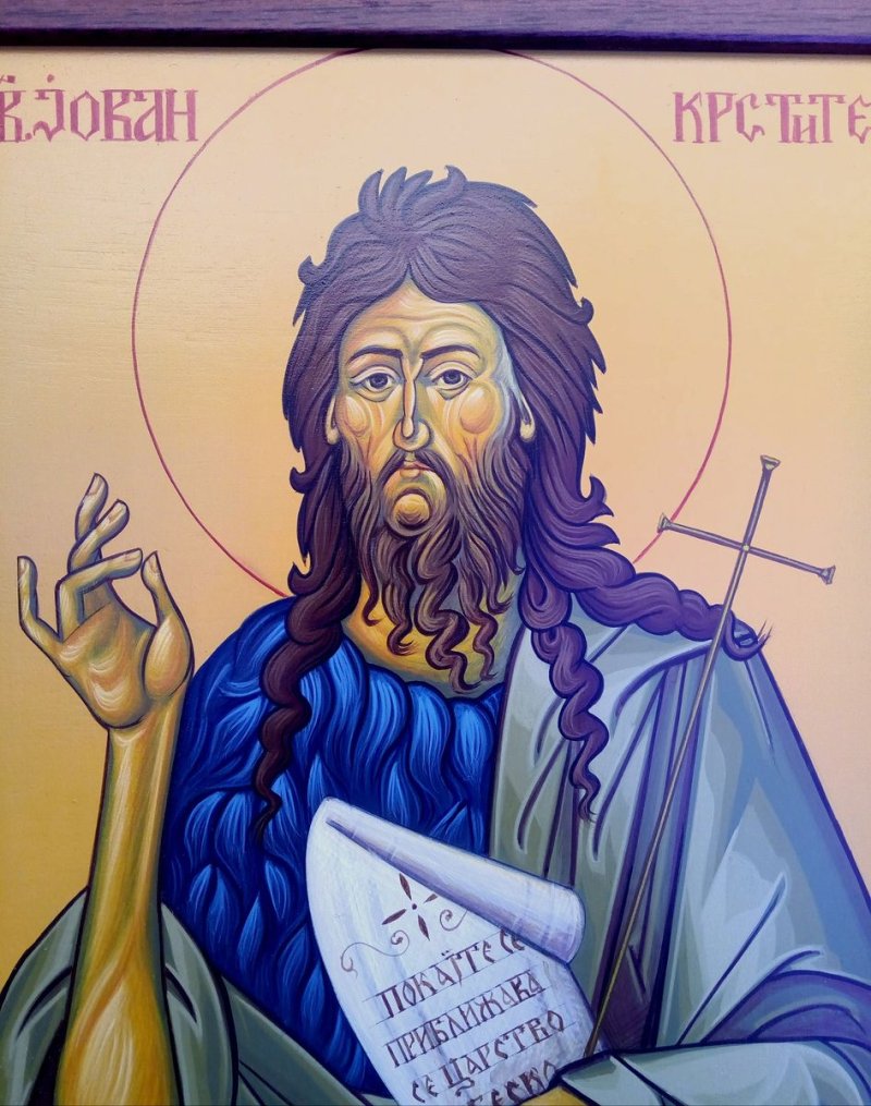 Icon st. John Baptist, Painting Djukic Borisav