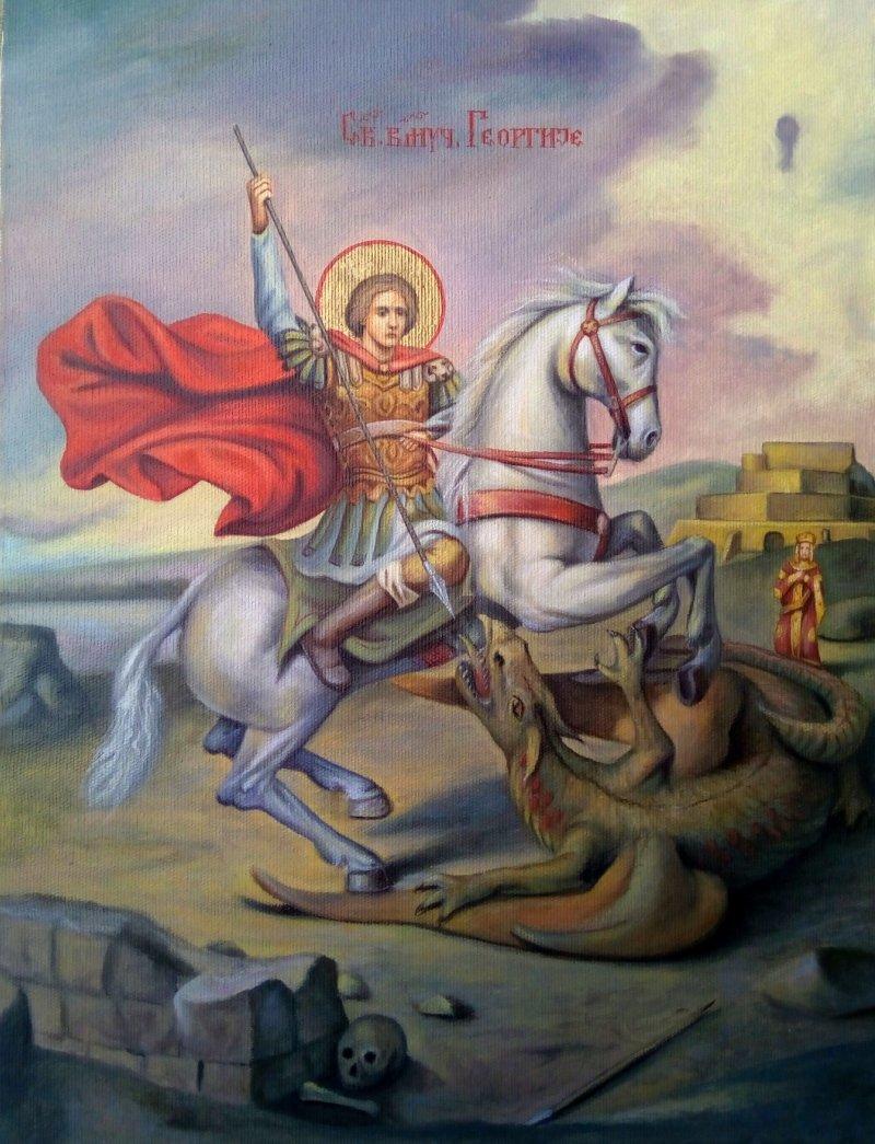 Icon St George, Painting Djukic Borisav