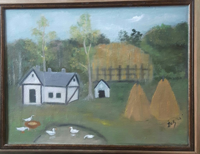 Country house with a yard, Painting Markovic Branka