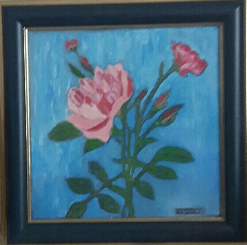 Rose with buds, Painting Markovic Branka