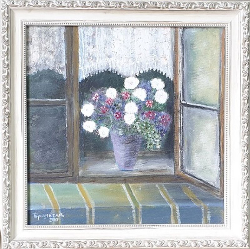 Flowers in pot, Painting Markovic Branka