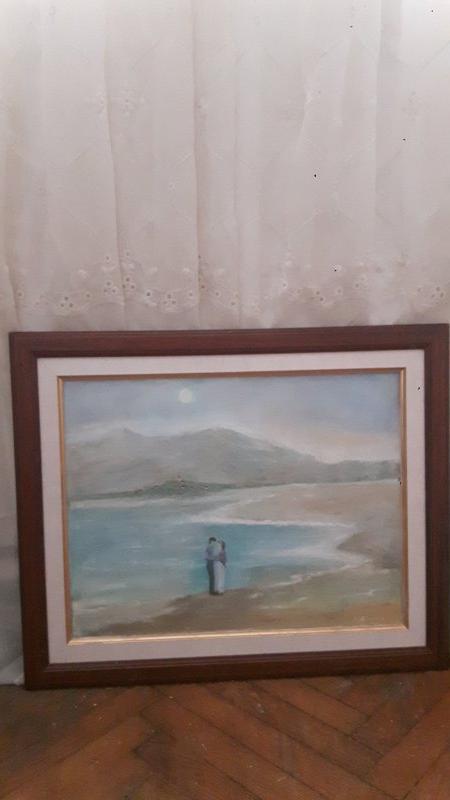 Alone on the seashore, Painting Markovic Branka