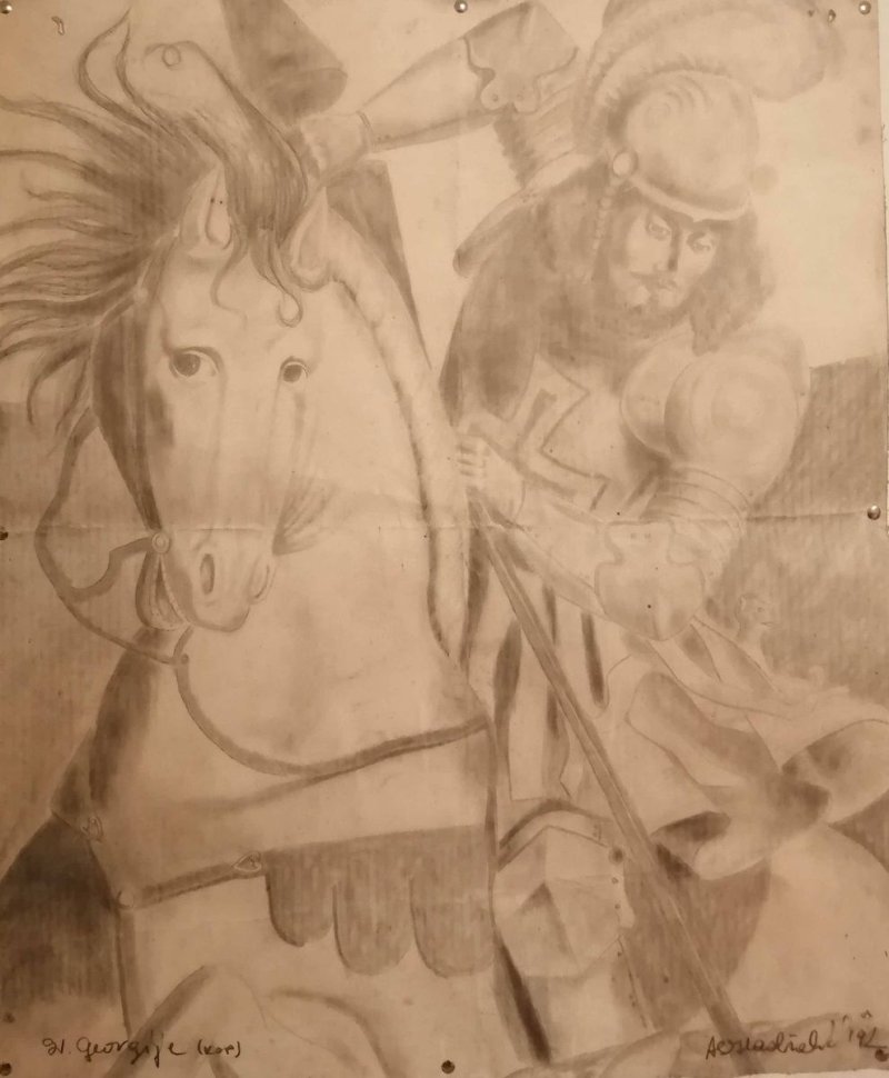 Sveti Georgije ubija aždaju, Crtež Adam SH art
