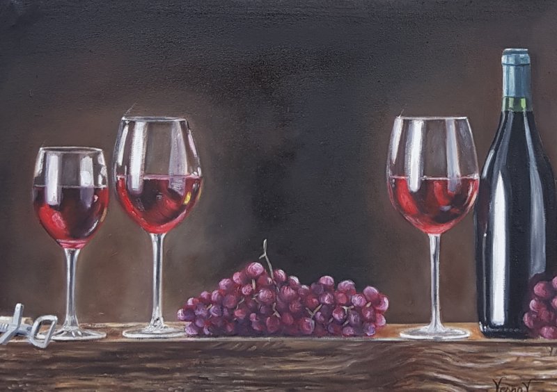 Vino i grožđe, Slika Vujinović Vesna