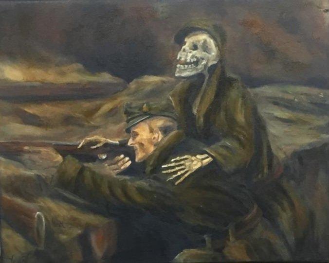 Soldier and Death, Painting Vujinovic Vesna