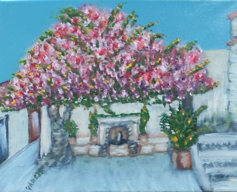 The old house in Kritsi, Crete, Painting Arsenović Jelena
