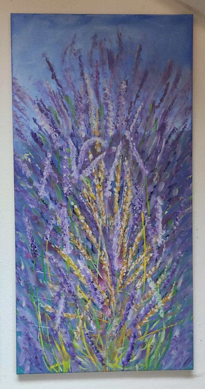Triptych, Poppy, Wheat, Lavander, Painting Arsenović Jelena