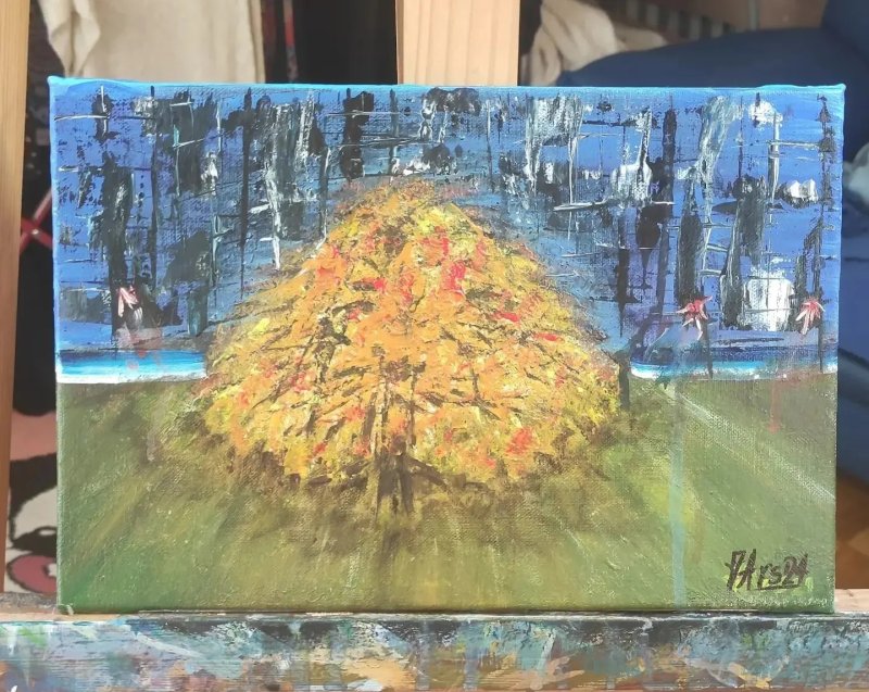 One tree in one autumn in one city, Painting Arsenović Jelena