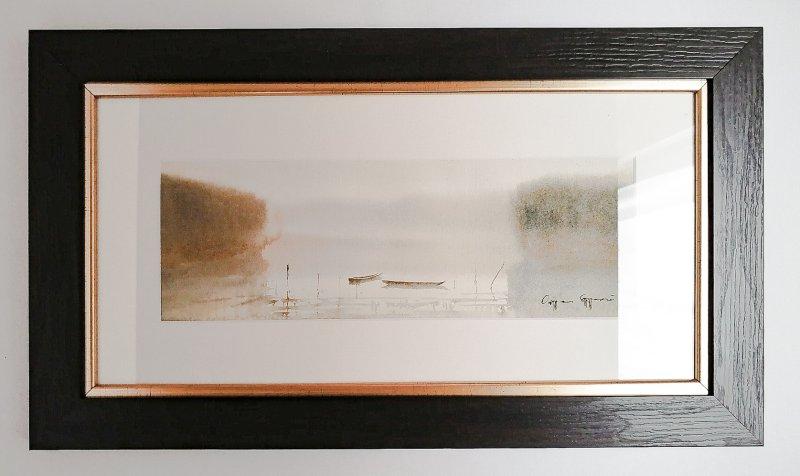Dawn at river, Painting Spasojevic Ognjen