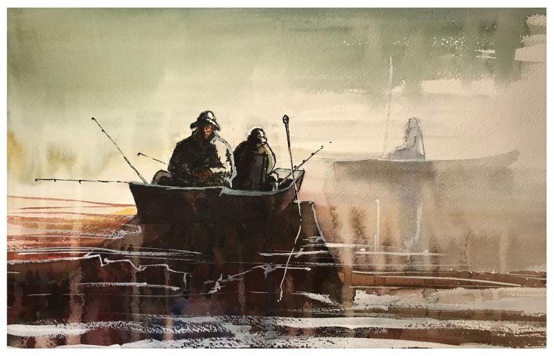 Foggy morning, Painting Spasojevic Ognjen