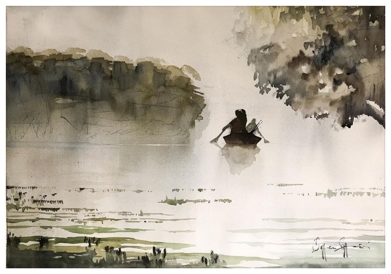 Boat ride, Painting Spasojevic Ognjen