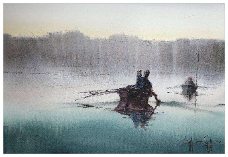 Morning at Danube, Painting Spasojevic Ognjen