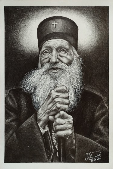 Portret Patrijarha Pavla, Crtež Nedeljkovic Jovan