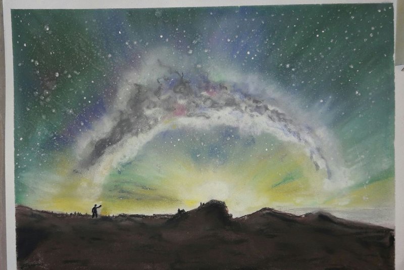 Aurora borealis, Painting Bodnar Gordana