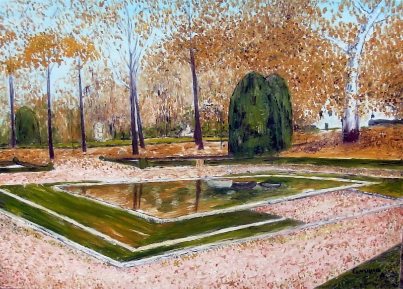 Jesen u parku Bukovičke banje, Painting Lazarevic Sinisa