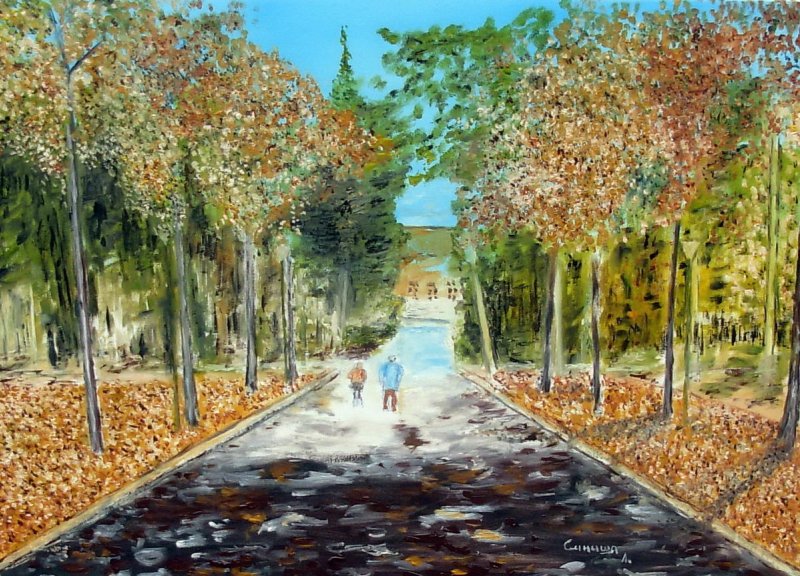 Šetnja zdravlje park Bukovička banja, Painting Lazarevic Sinisa
