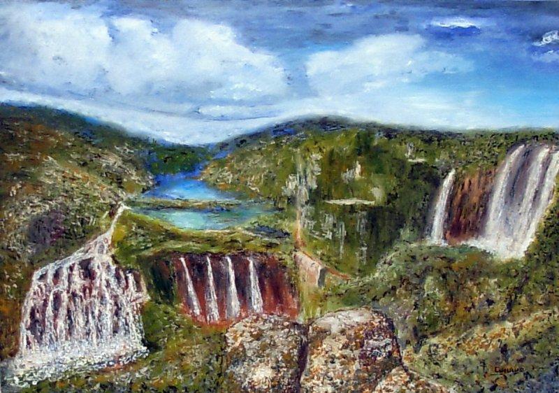 Harmony of waterfalls, Painting Lazarevic Sinisa