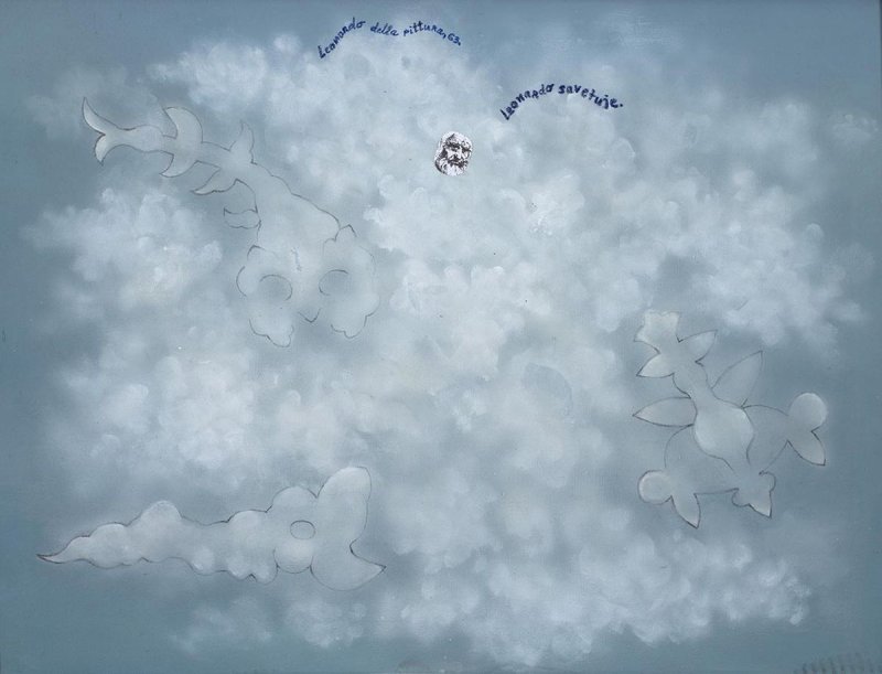 `Oblaci` - Hommage Leonardu IV, Painting Rajčević Balša